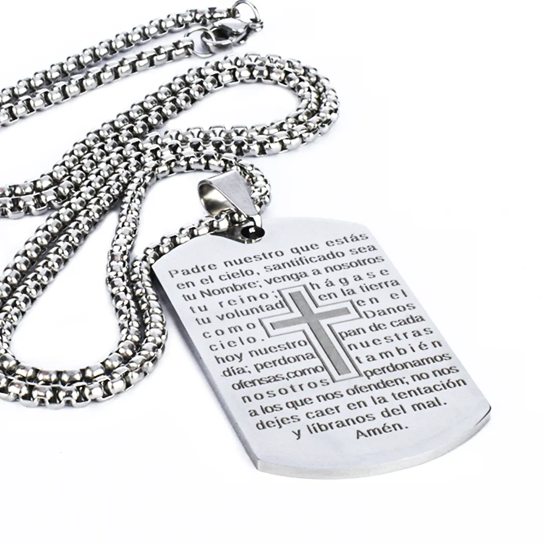 Cadena Padre Nuestro Plateada