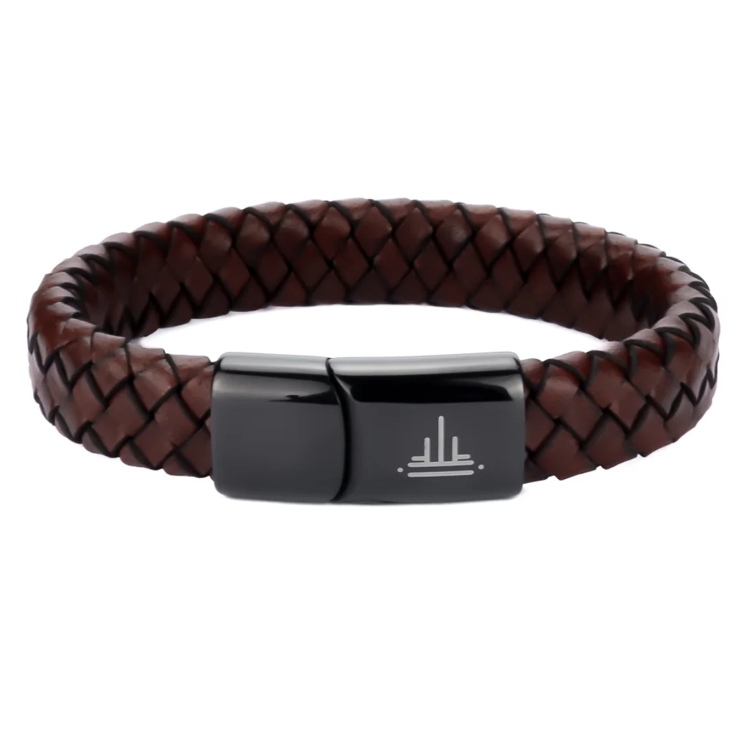 Brazalete de Cuero Trama Moka