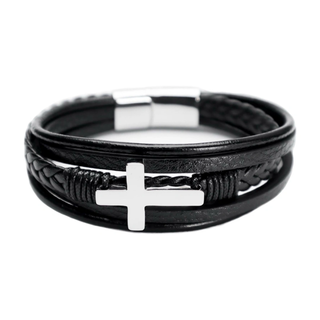 Brazalete Cruz Fusión Plateado