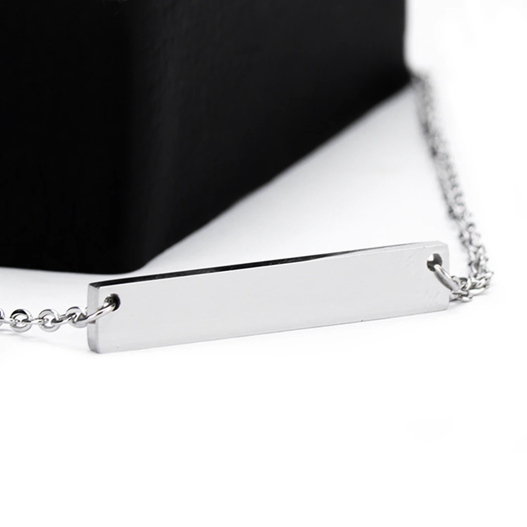 Cadena Placa Horizon Plateada